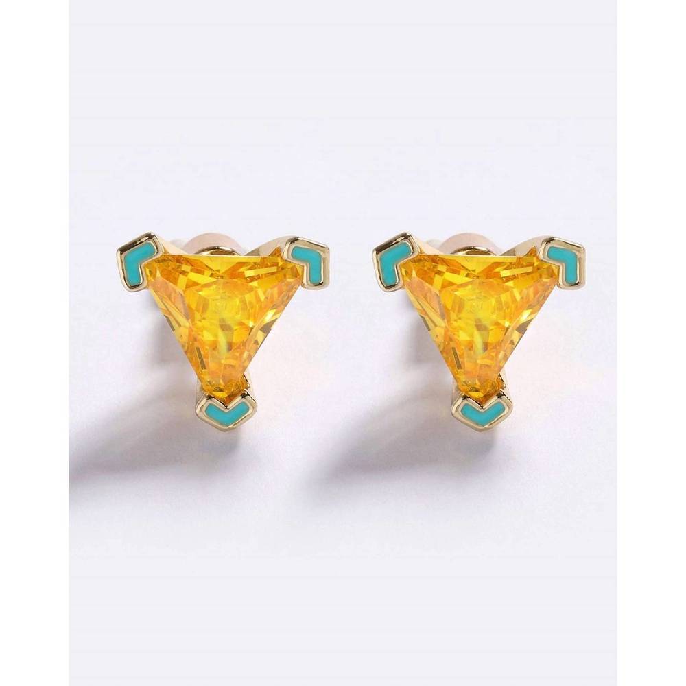 NEW EMMA PILLS women's own it stud earrings in yellow glo/ocean glo